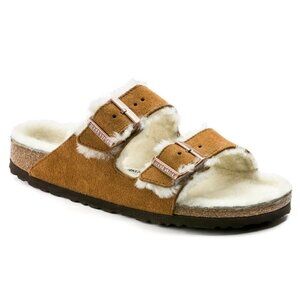 Birkenstock Brown Shearling Sandals